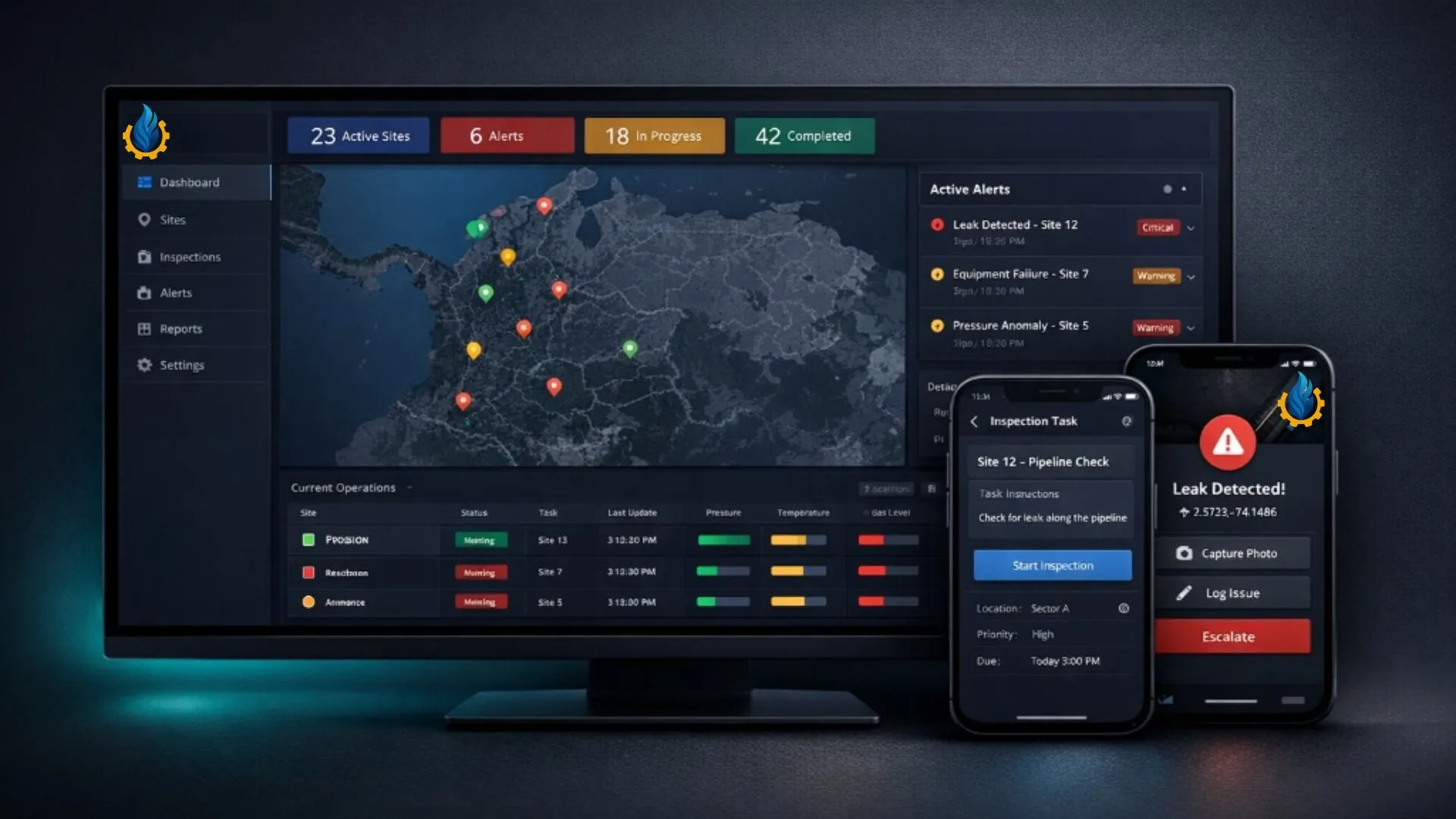 RetGas - Dashboard de gestión de inspecciones de gas